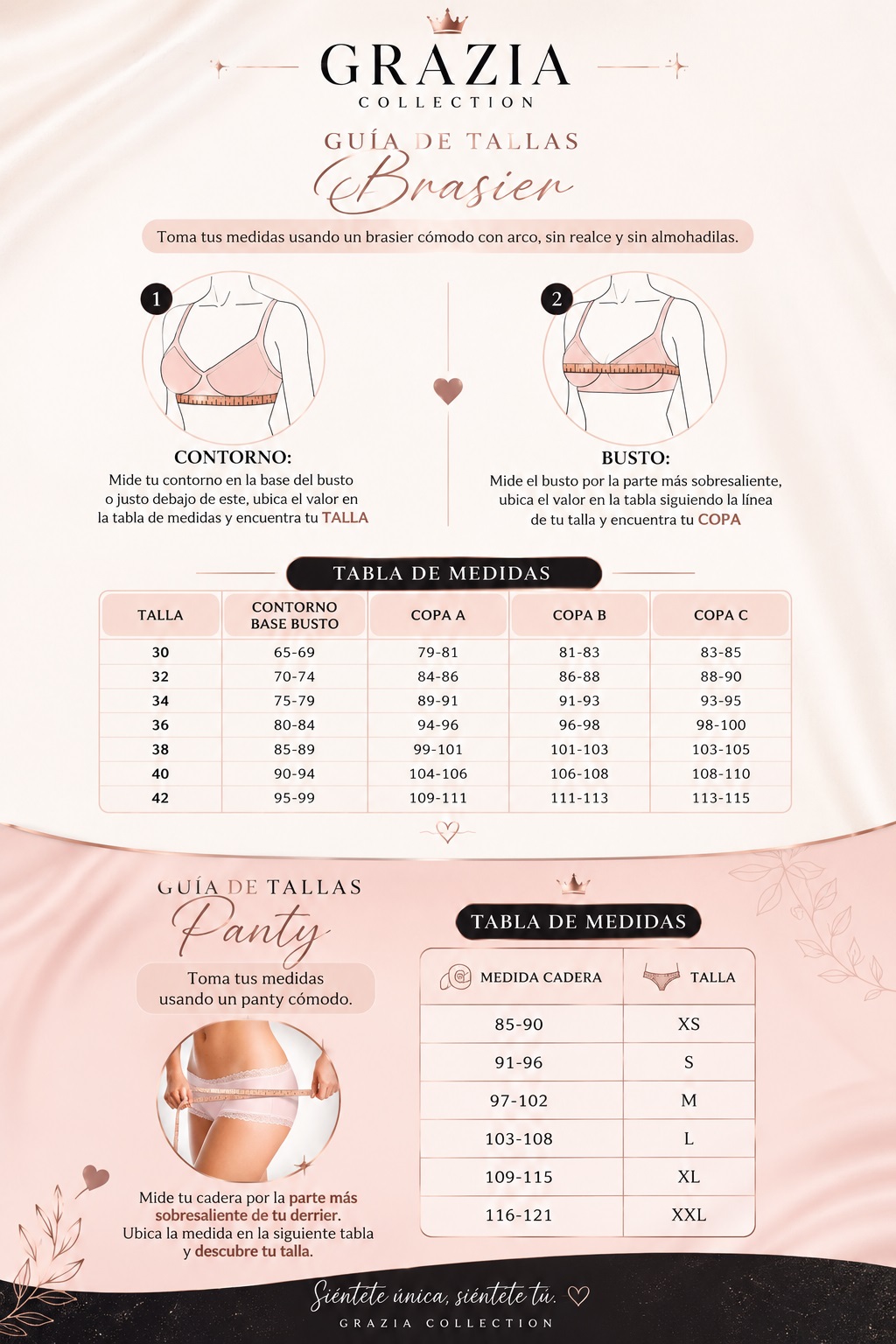 Guía de tallas Grazia